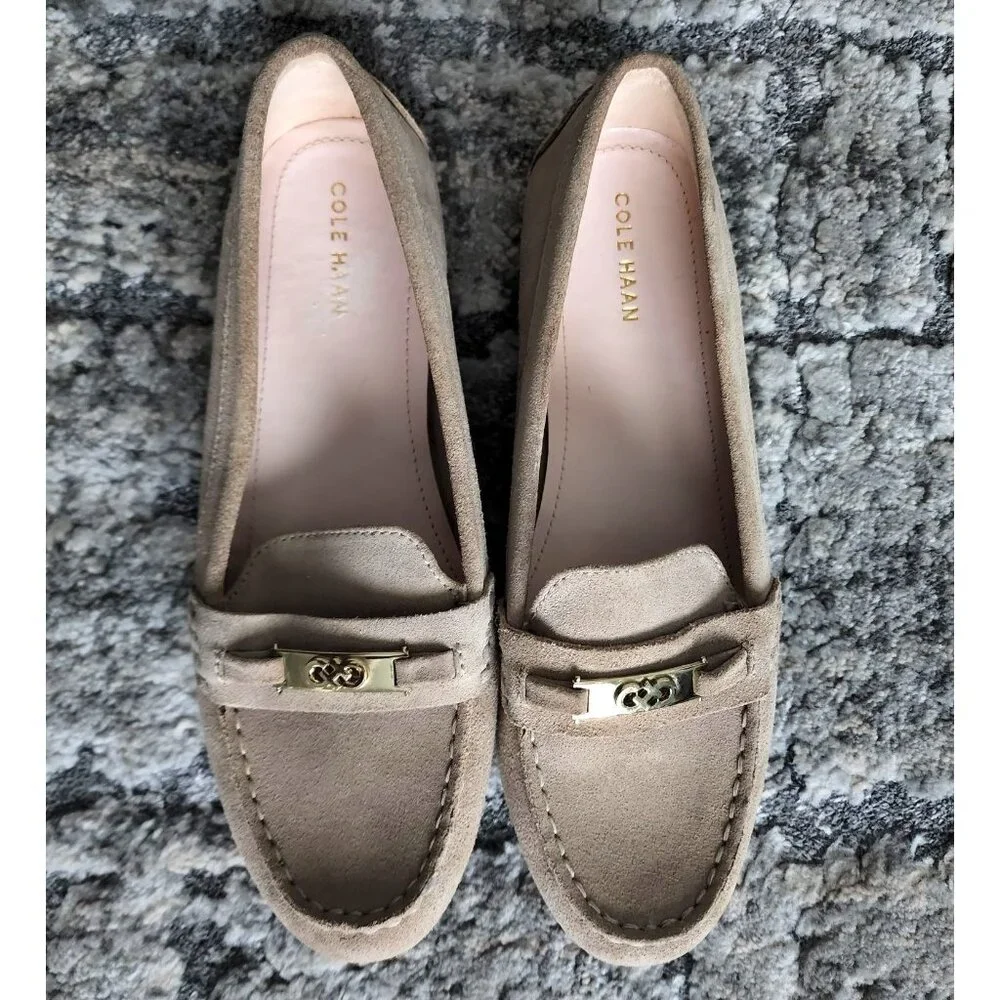 Cole Haan Women's Suede Leather Driving Moccasin Casual Classic Loafers Tan 9B - Picture 4 of 11
